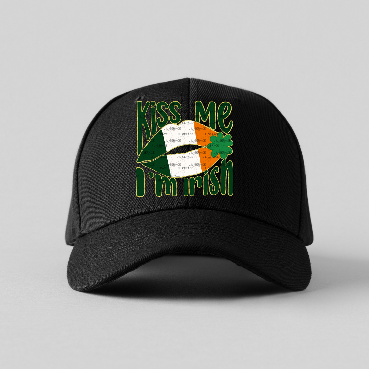 Kiss Me I’m Irish PNG Gold Glitter Outline Irish Flag Lips Digital Download