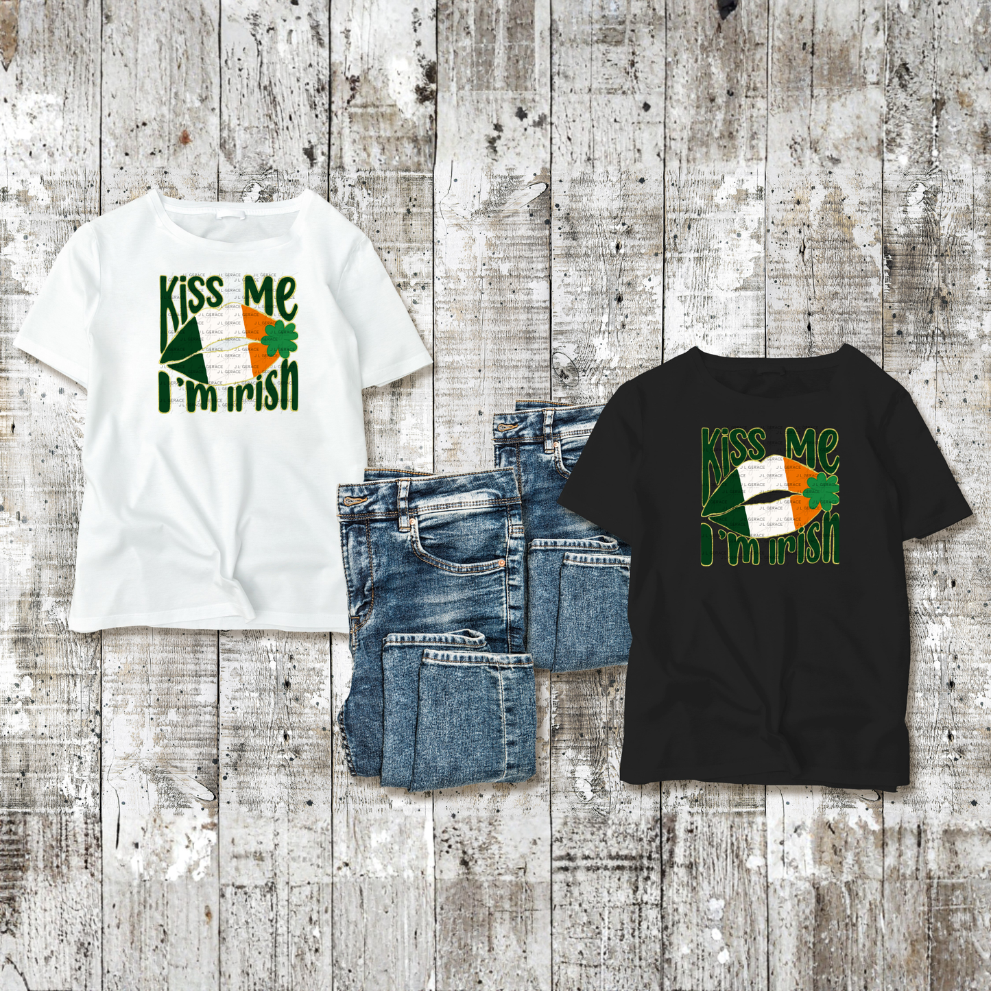 Kiss Me I’m Irish PNG Gold Glitter Outline Irish Flag Lips Digital Download