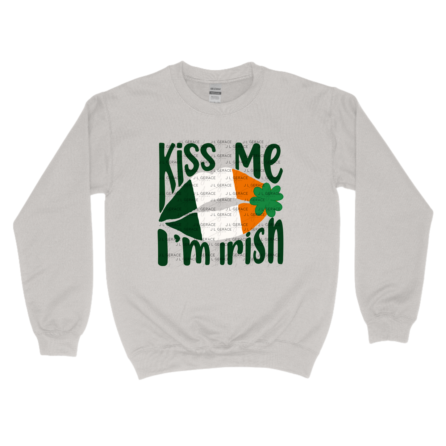 Kiss Me I’m Irish PNG Irish Flag Lips Shamrock St Patricks Day Digital Download