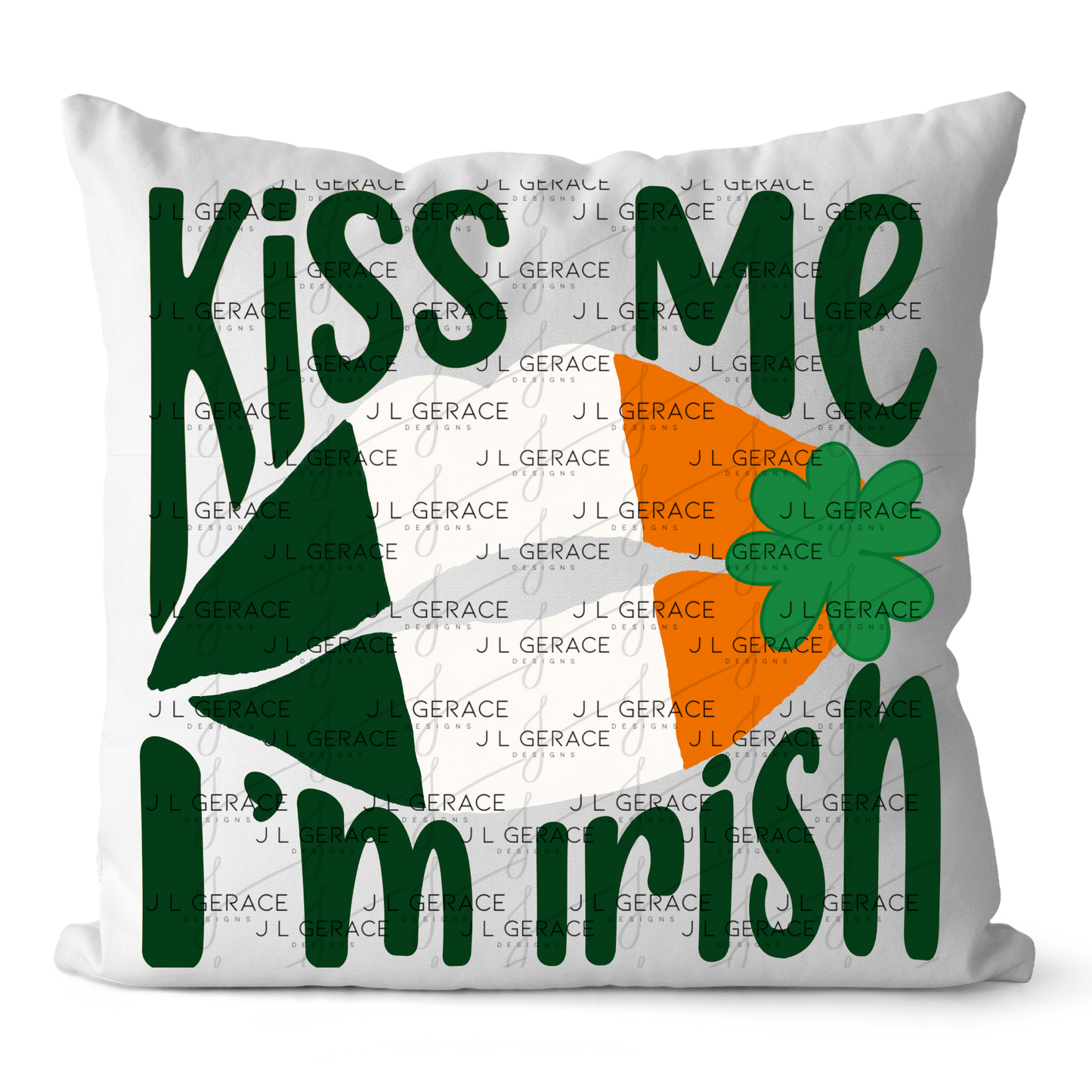 Kiss Me I’m Irish PNG Irish Flag Lips Shamrock St Patricks Day Digital Download