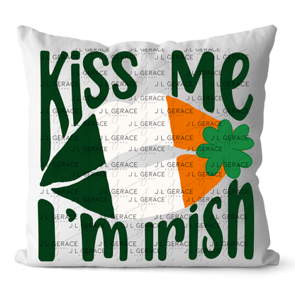 Kiss Me I’m Irish PNG Irish Flag Lips Shamrock St Patricks Day Digital Download