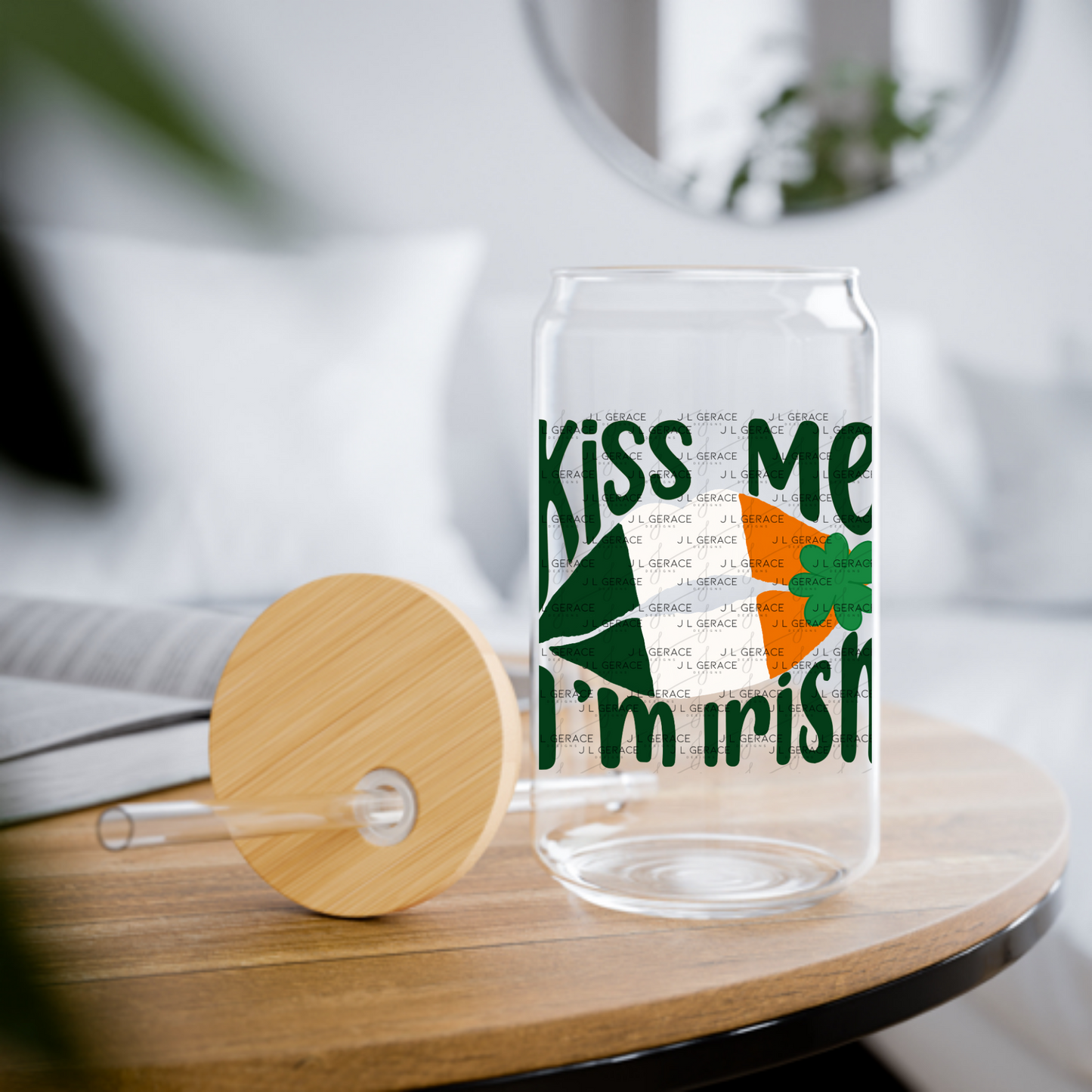 Kiss Me I’m Irish PNG Irish Flag Lips Shamrock St Patricks Day Digital Download