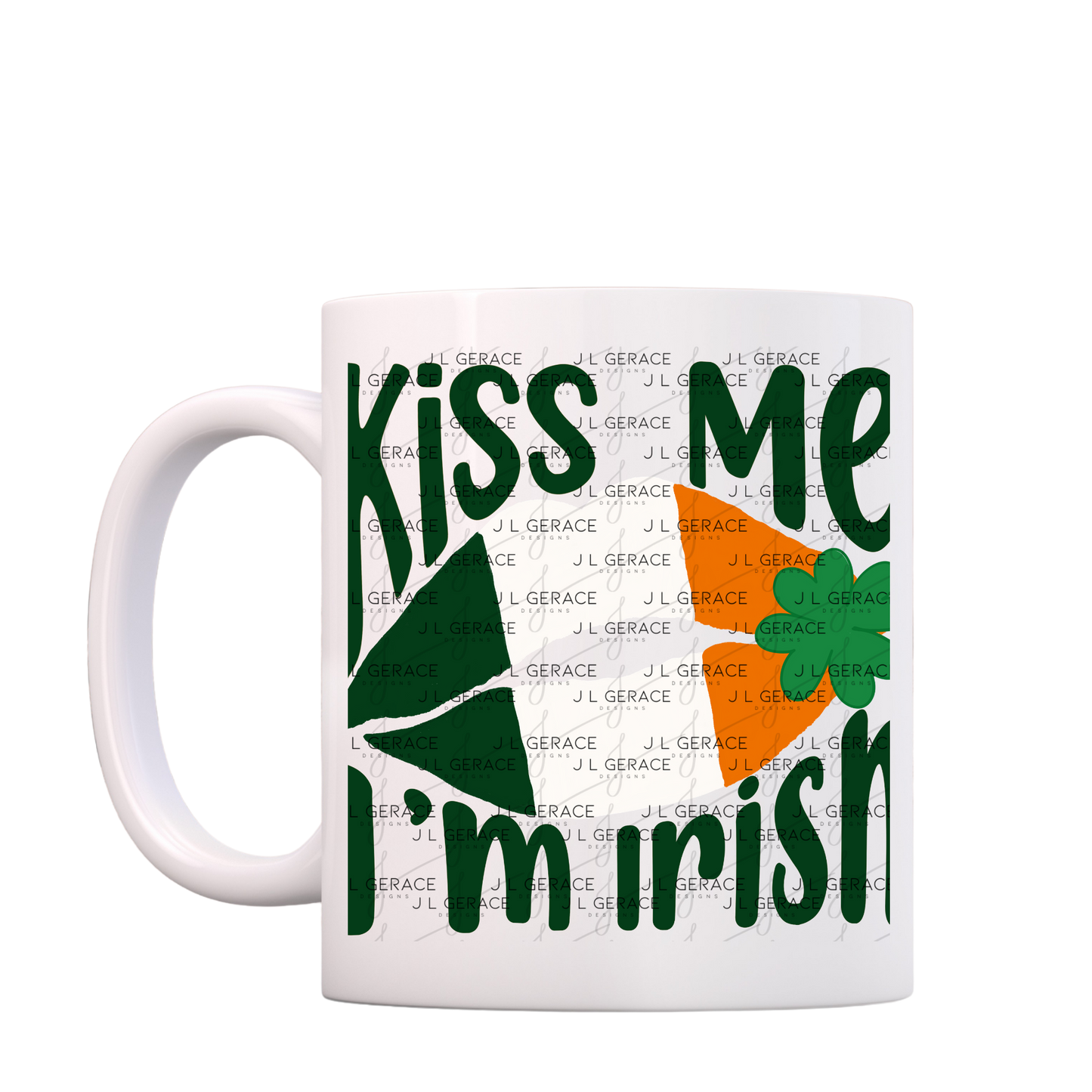 Kiss Me I’m Irish PNG Irish Flag Lips Shamrock St Patricks Day Digital Download