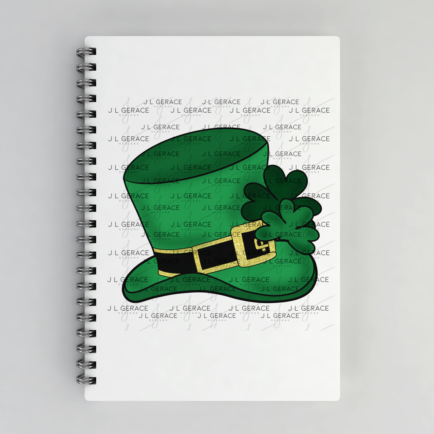 St Patrick Leprechaun Hat PNG – Green Top Hat with Shamrock and Gold Glitter Buckle