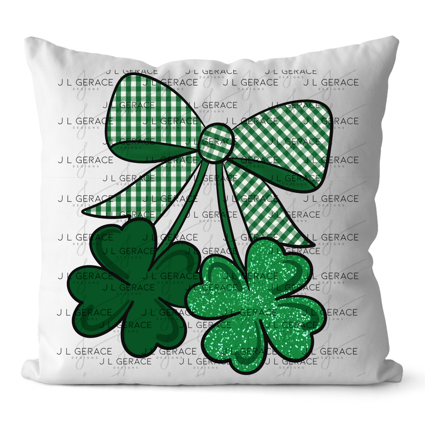 Shamrock Bow PNG St Patricks Day Clover Sublimation Digital Download