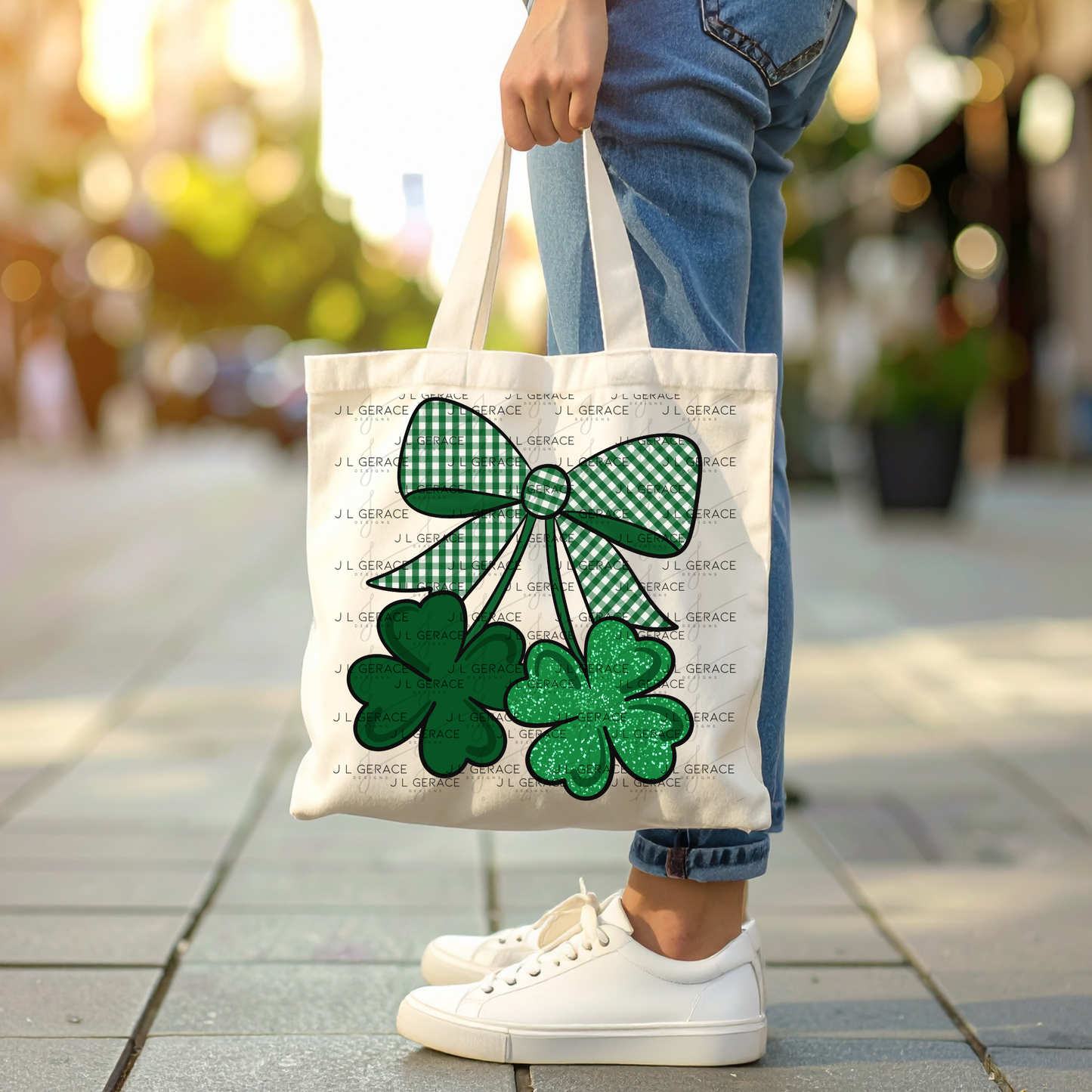 Shamrock Bow PNG St Patricks Day Clover Sublimation Digital Download
