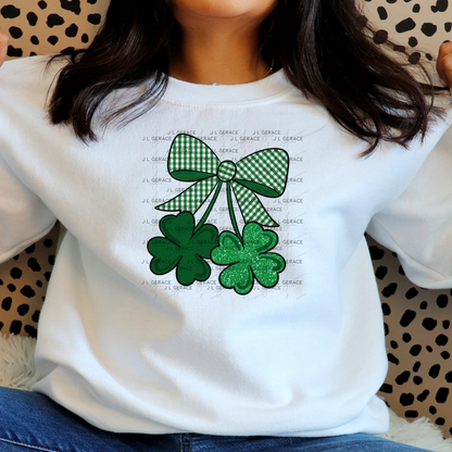 Shamrock Bow PNG St Patricks Day Clover Sublimation Digital Download