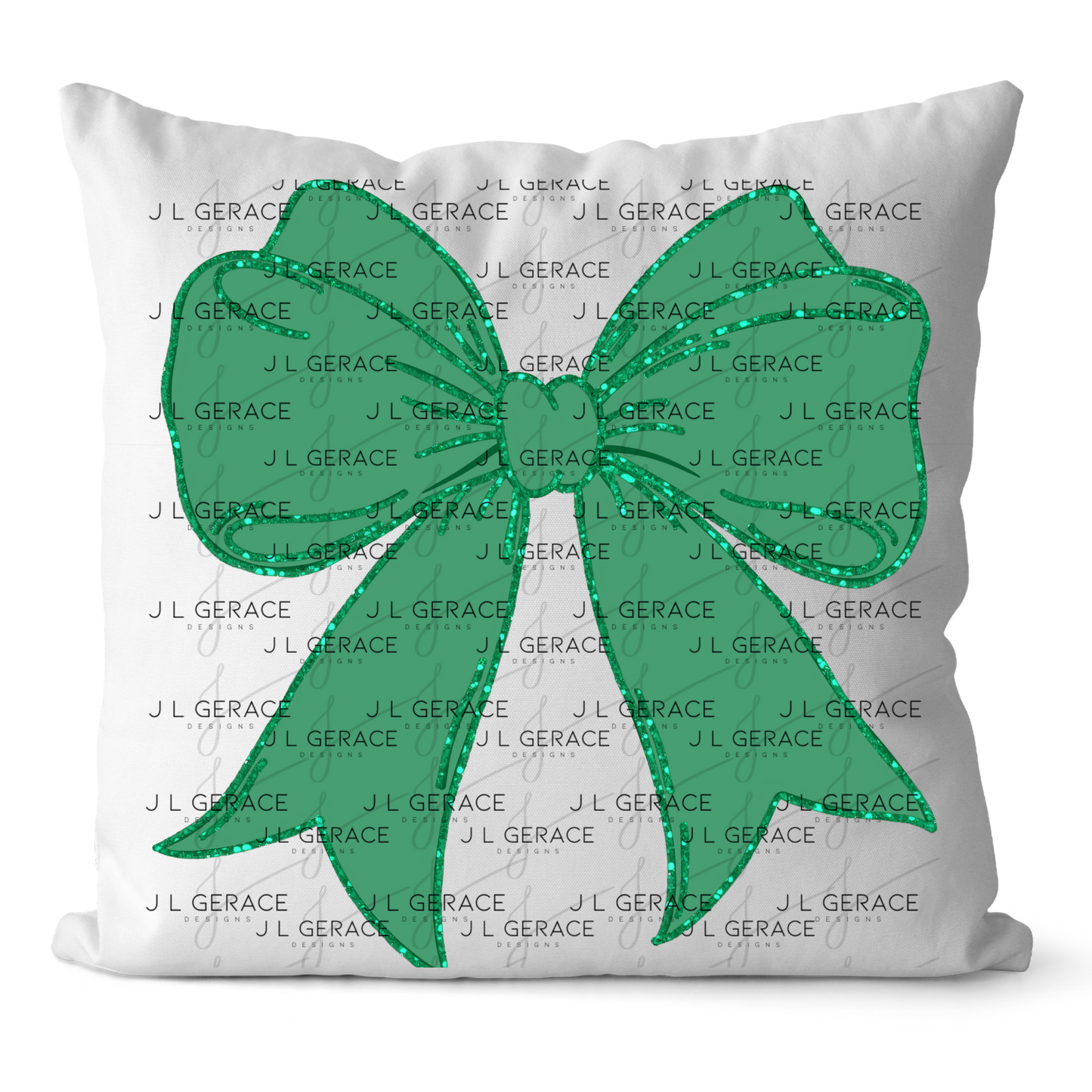 Green Glitter Bow PNG, St Patrick Bow Clipart, Emerald Glitter Ribbon Design, Sublimation PNG Download