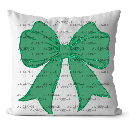 Green Glitter Bow PNG, St Patrick Bow Clipart, Emerald Glitter Ribbon Design, Sublimation PNG Download