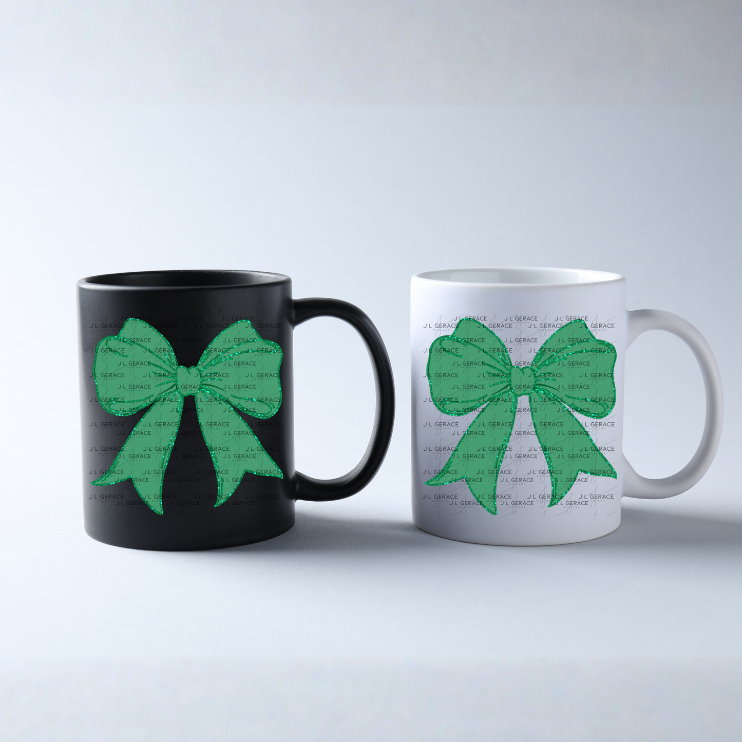 Green Glitter Bow PNG, St Patrick Bow Clipart, Emerald Glitter Ribbon Design, Sublimation PNG Download