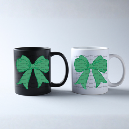 Green Glitter Bow PNG, St Patrick Bow Clipart, Emerald Glitter Ribbon Design, Sublimation PNG Download