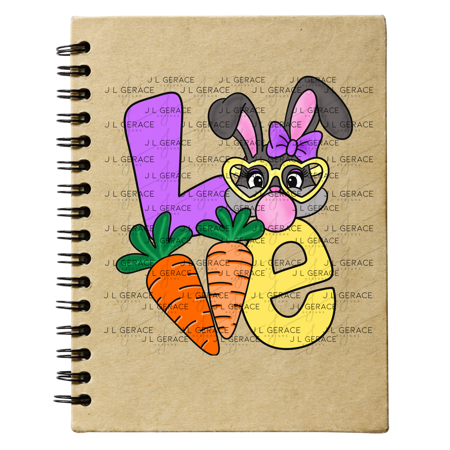 LOVE Easter Bunny with Carrots PNG