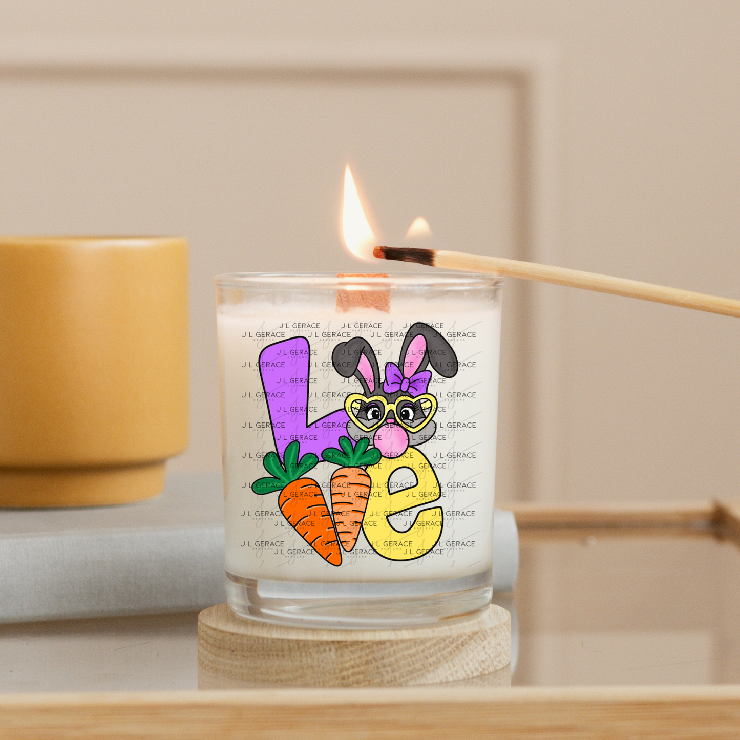 LOVE Easter Bunny with Carrots PNG