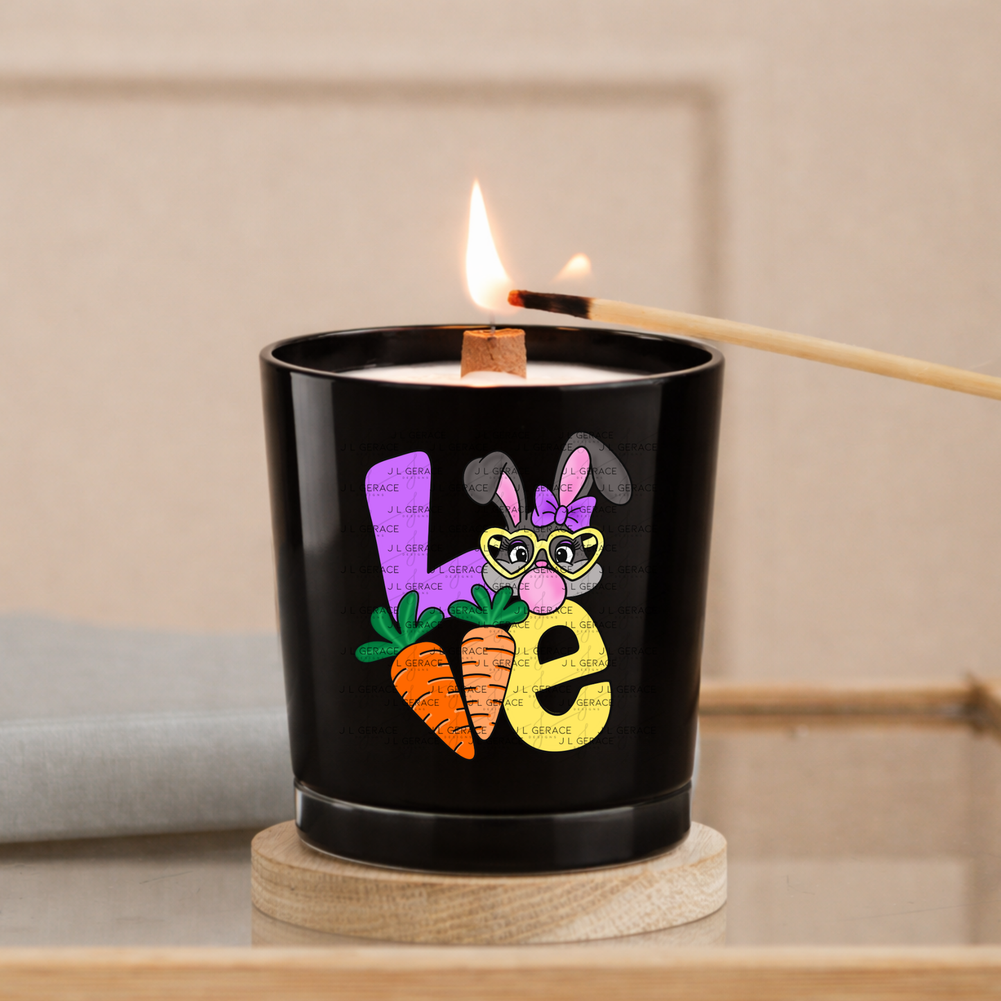 LOVE Easter Bunny with Carrots PNG