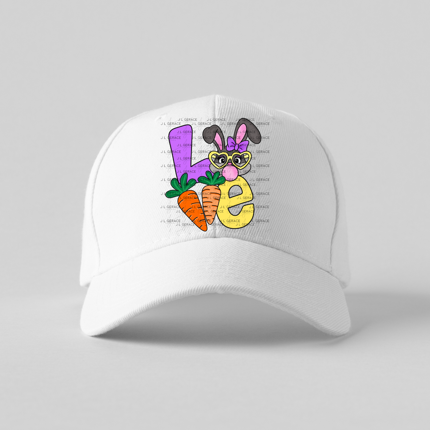 LOVE Easter Bunny with Carrots PNG