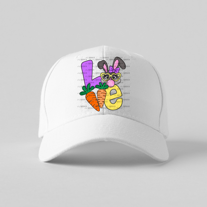 LOVE Easter Bunny with Carrots PNG