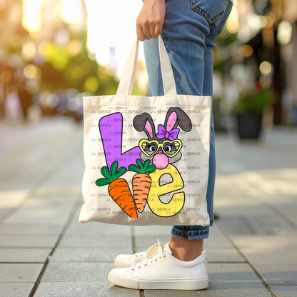 LOVE Easter Bunny with Carrots PNG