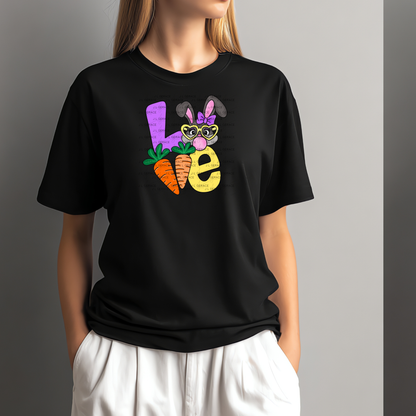 LOVE Easter Bunny with Carrots PNG