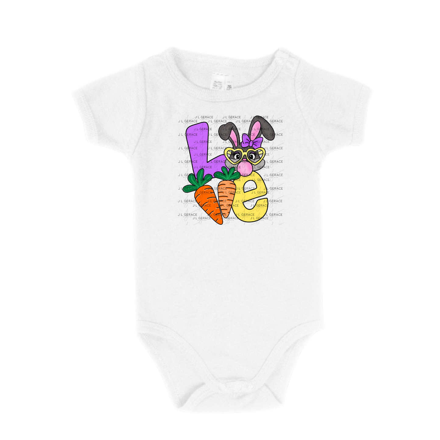 LOVE Easter Bunny with Carrots PNG