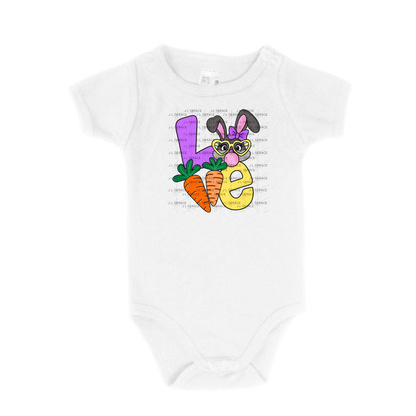 LOVE Easter Bunny with Carrots PNG