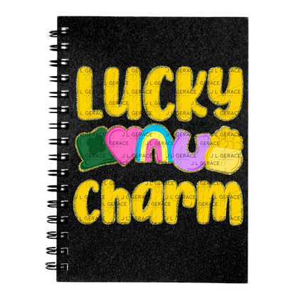 Lucky Charm St Patrick PNG – Shamrock Heart Rainbow Horseshoe Pot of Gold Glitter Outline Design
