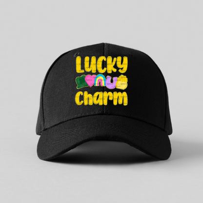 Lucky Charm St Patrick PNG – Shamrock Heart Rainbow Horseshoe Pot of Gold Glitter Outline Design