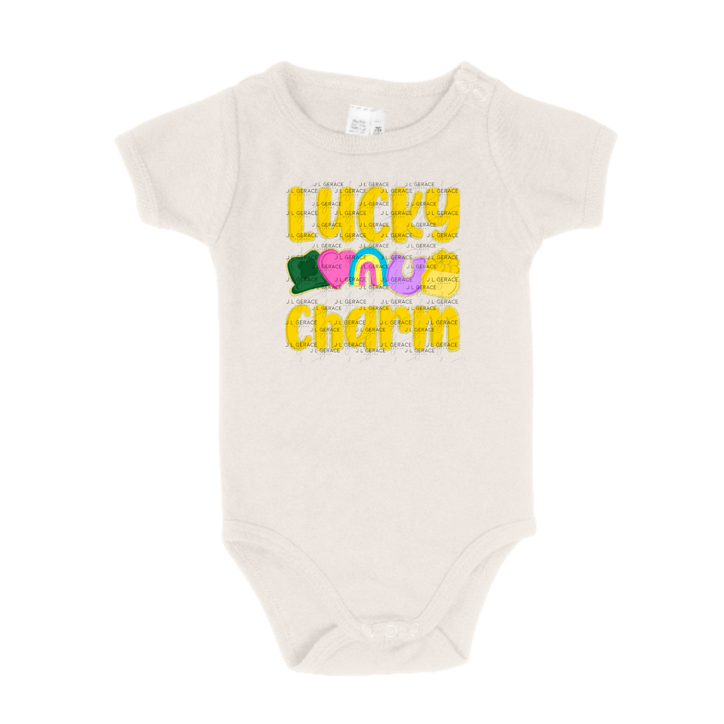 Lucky Charm St Patrick PNG – Shamrock Heart Rainbow Horseshoe Pot of Gold Glitter Outline Design