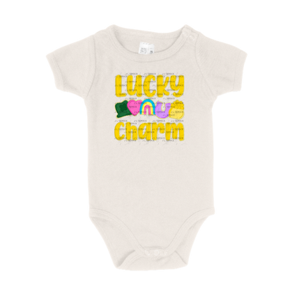 Lucky Charm St Patrick PNG – Shamrock Heart Rainbow Horseshoe Pot of Gold Glitter Outline Design