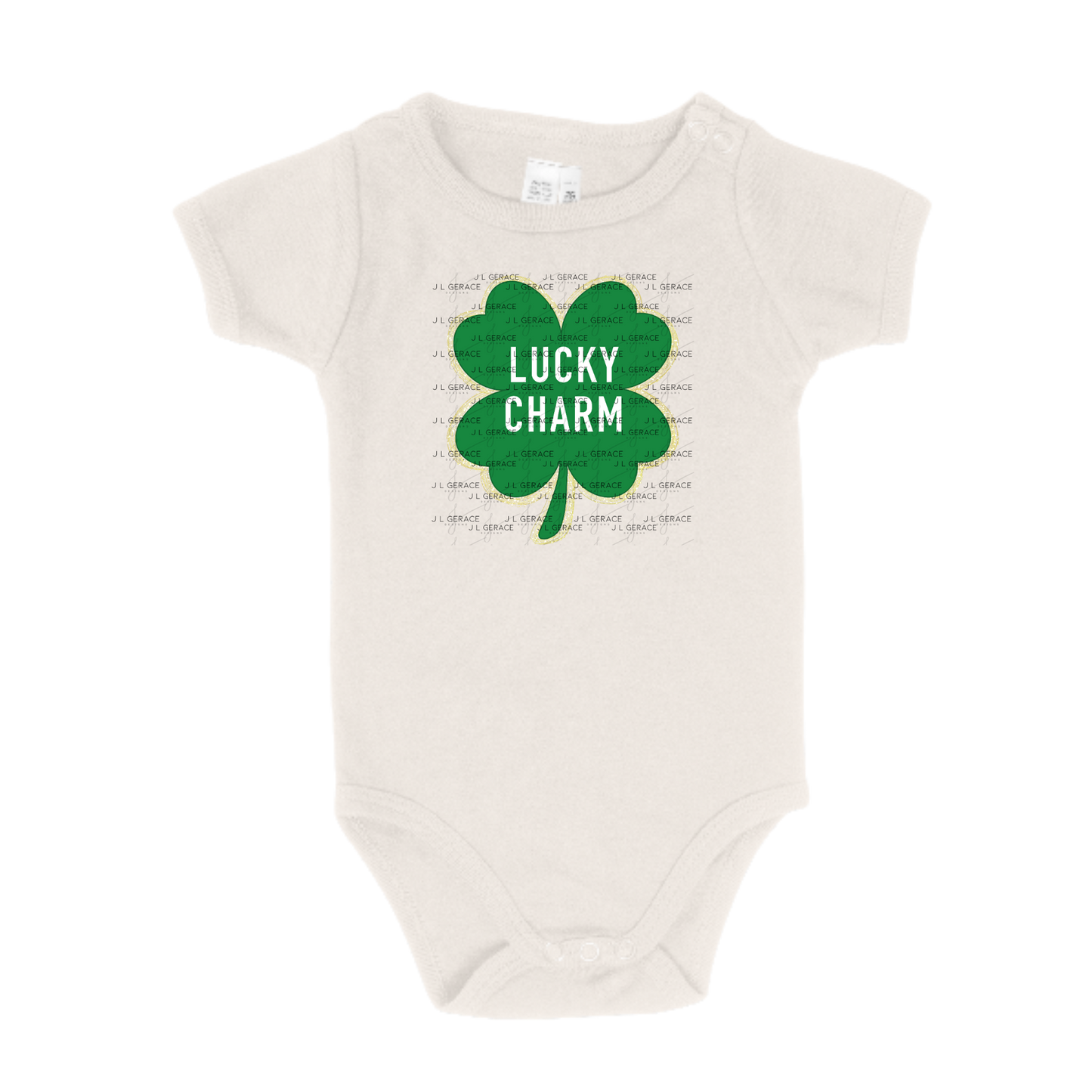 Lucky Charm Shamrock PNG St Patricks Day Glitter Outline Sublimation Clipart Digital Download