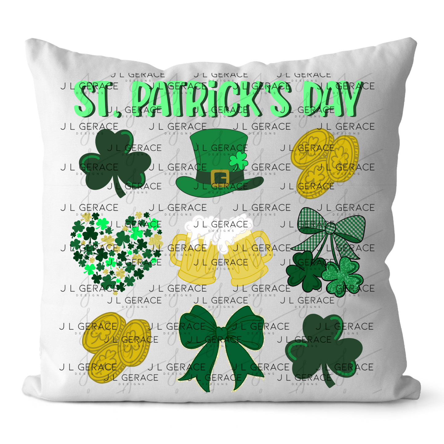 St Patricks Day PNG Festive Irish Design Shamrock Beer Hat Coins Digital Download