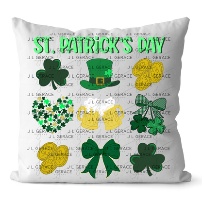 St Patricks Day PNG Festive Irish Design Shamrock Beer Hat Coins Digital Download