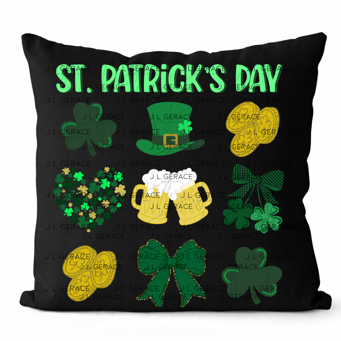 St Patricks Day PNG Festive Irish Design Shamrock Beer Hat Coins Digital Download
