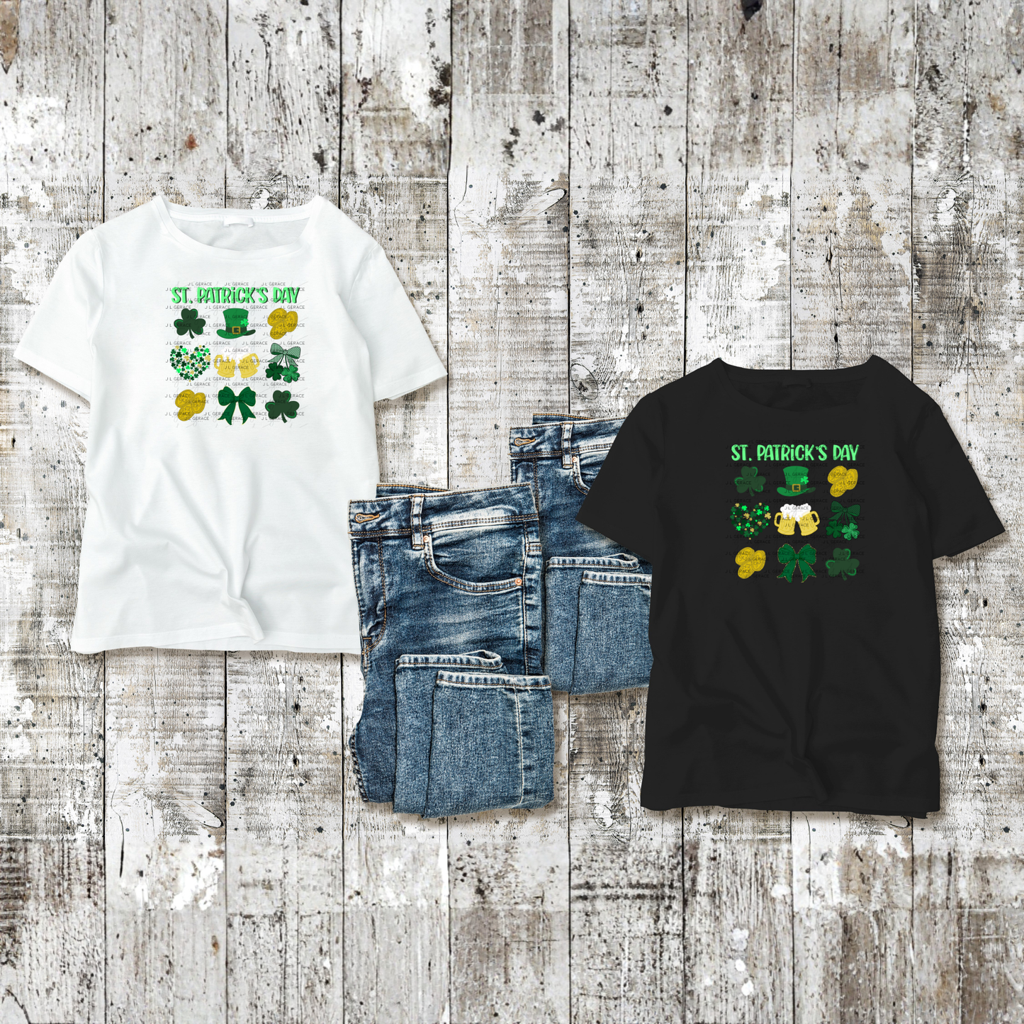 St Patricks Day PNG Festive Irish Design Shamrock Beer Hat Coins Digital Download