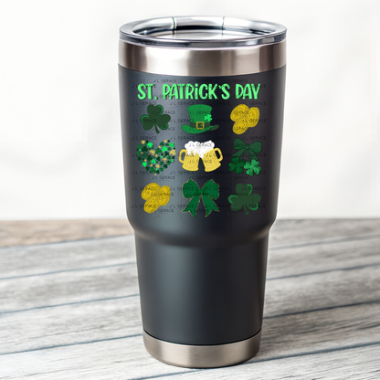 St Patricks Day PNG Festive Irish Design Shamrock Beer Hat Coins Digital Download