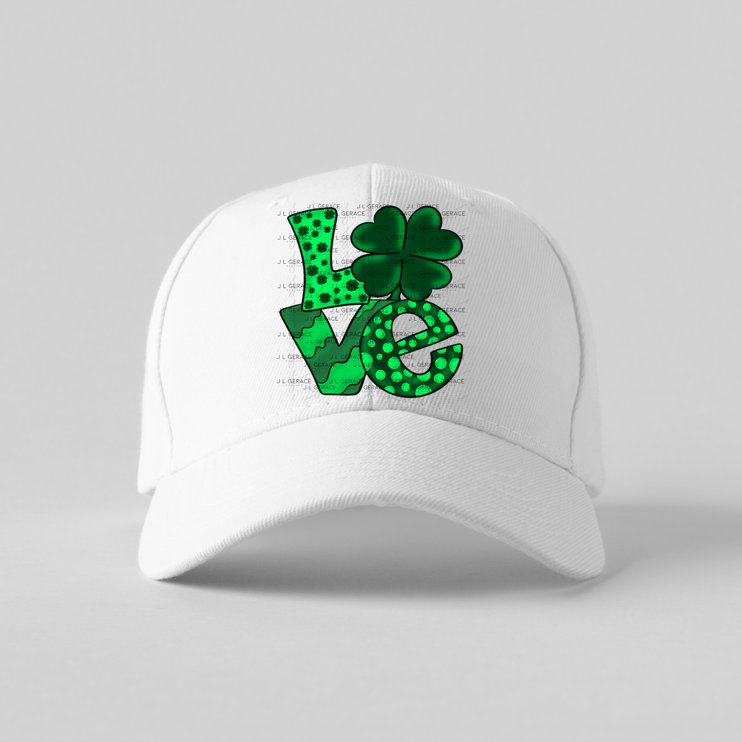 St Patricks Day Love Shamrock PNG Green Clover Sublimation Design