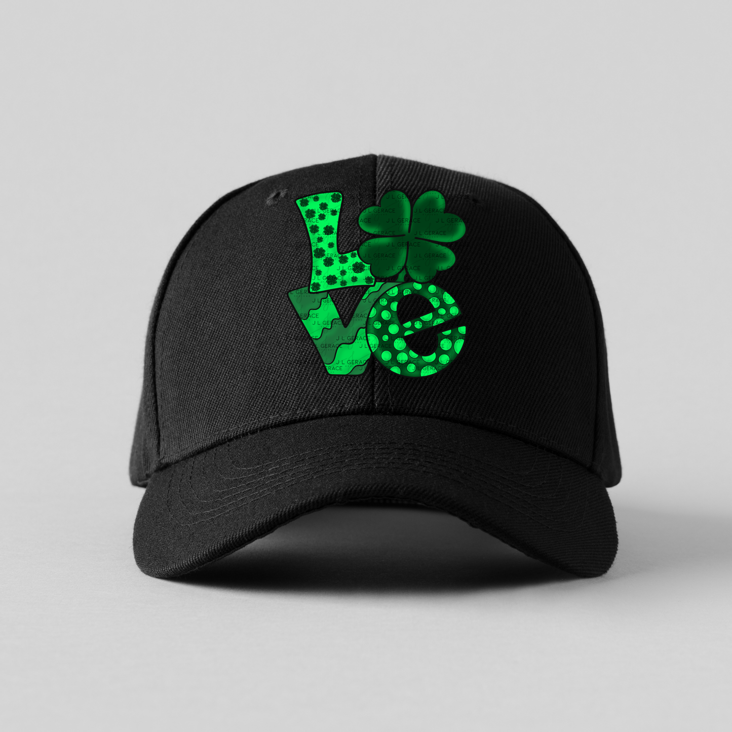 St Patricks Day Love Shamrock PNG Green Clover Sublimation Design