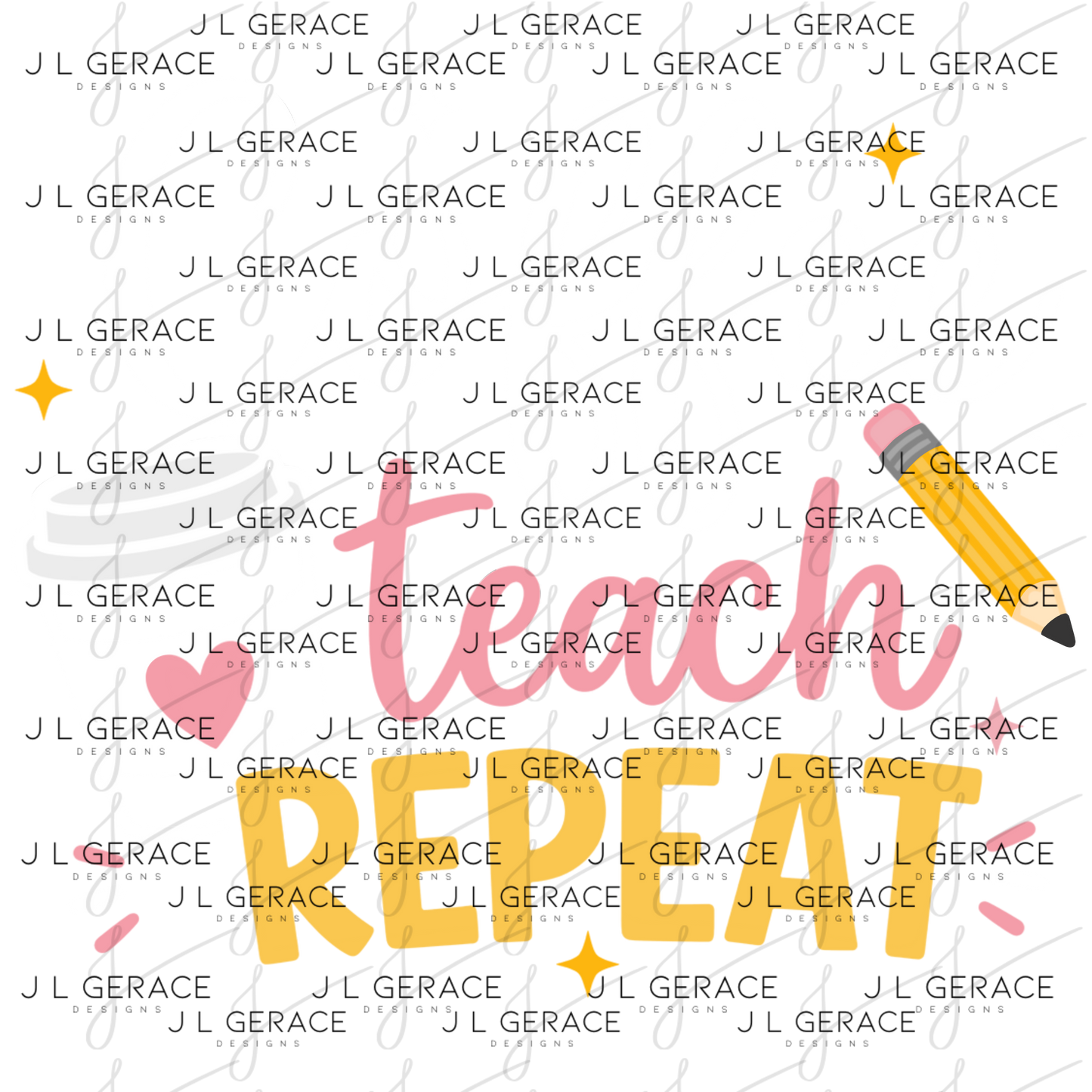 Coffee Teach Repeat Teacher PNG Bundle Digital Download