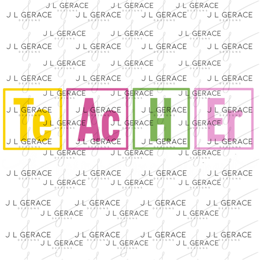 Teacher The Inspirational Element Colorful PNG Bundle (2 Colors)