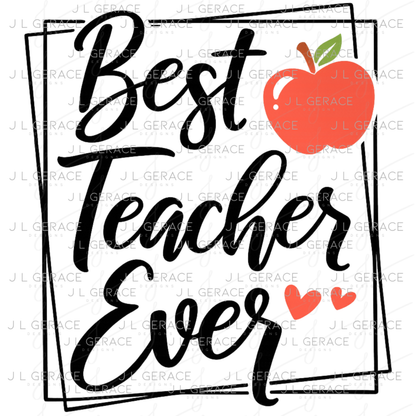 Best Teacher Ever Apple PNG (2 Colors)