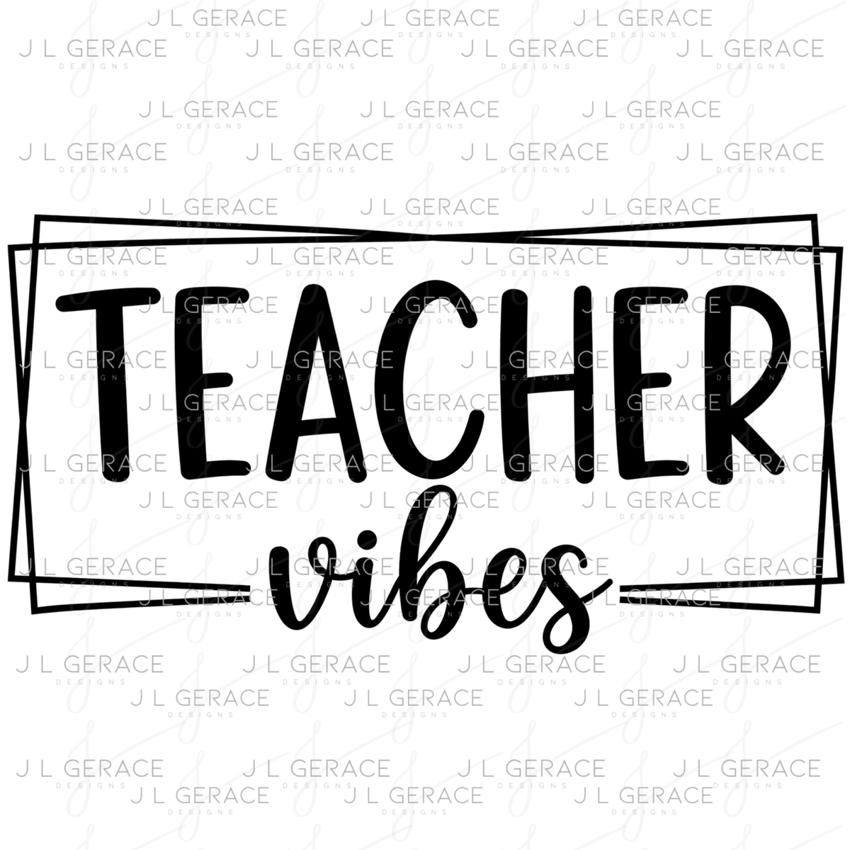 Teacher Vibes PNG (2 Colors)