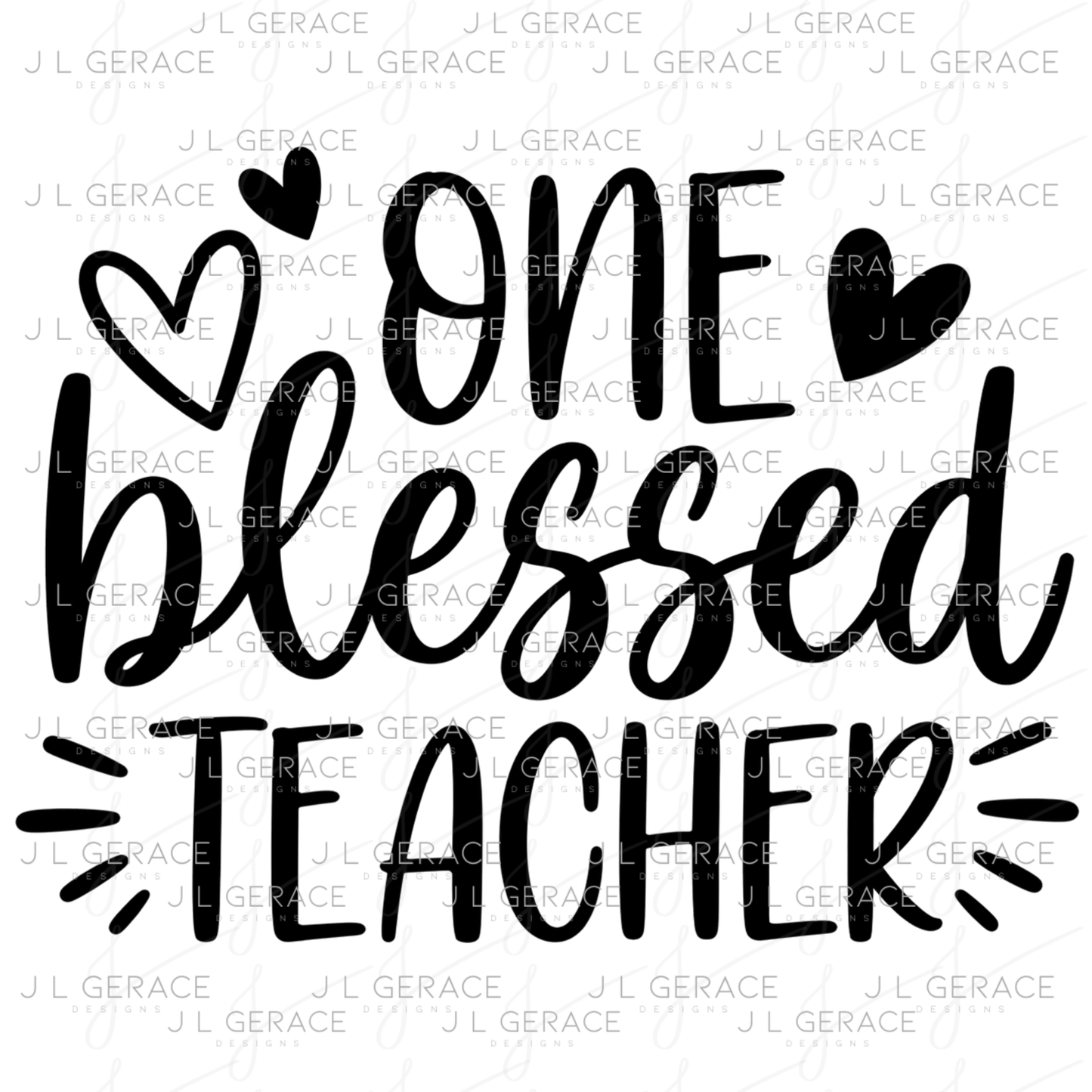 One Blessed Teacher PNG (2 Colors)