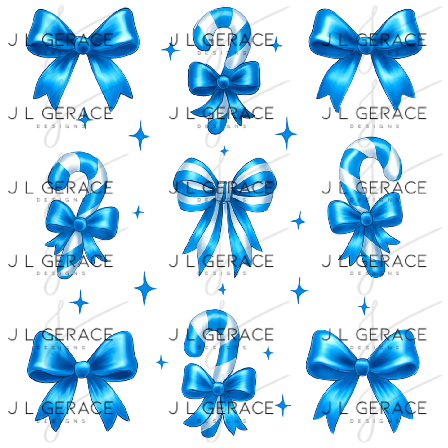 Candy Cane & Bow PNG Clipart Set – Glossy Christmas Elements