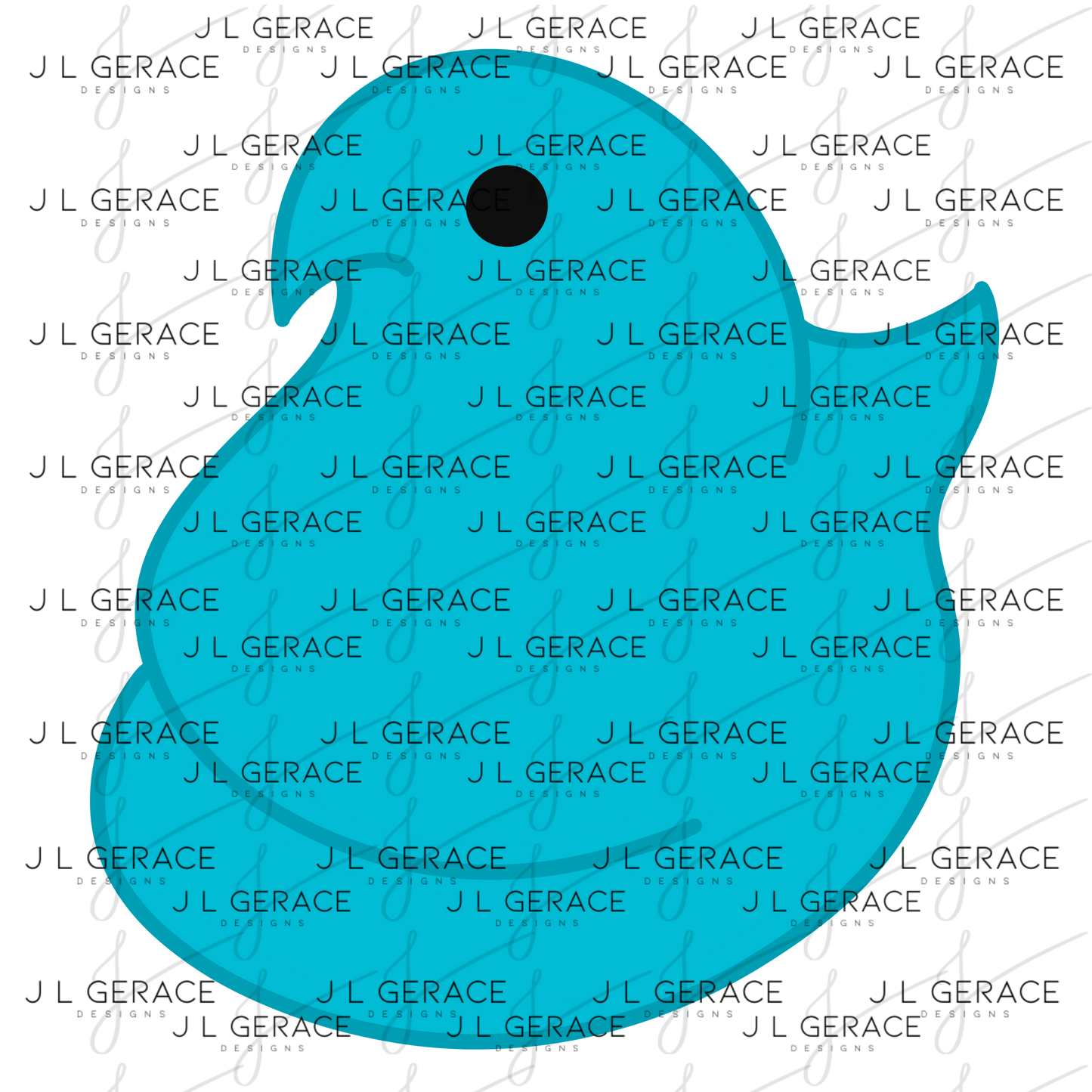 Blue Easter Peep Chick Clipart Sublimation PNG