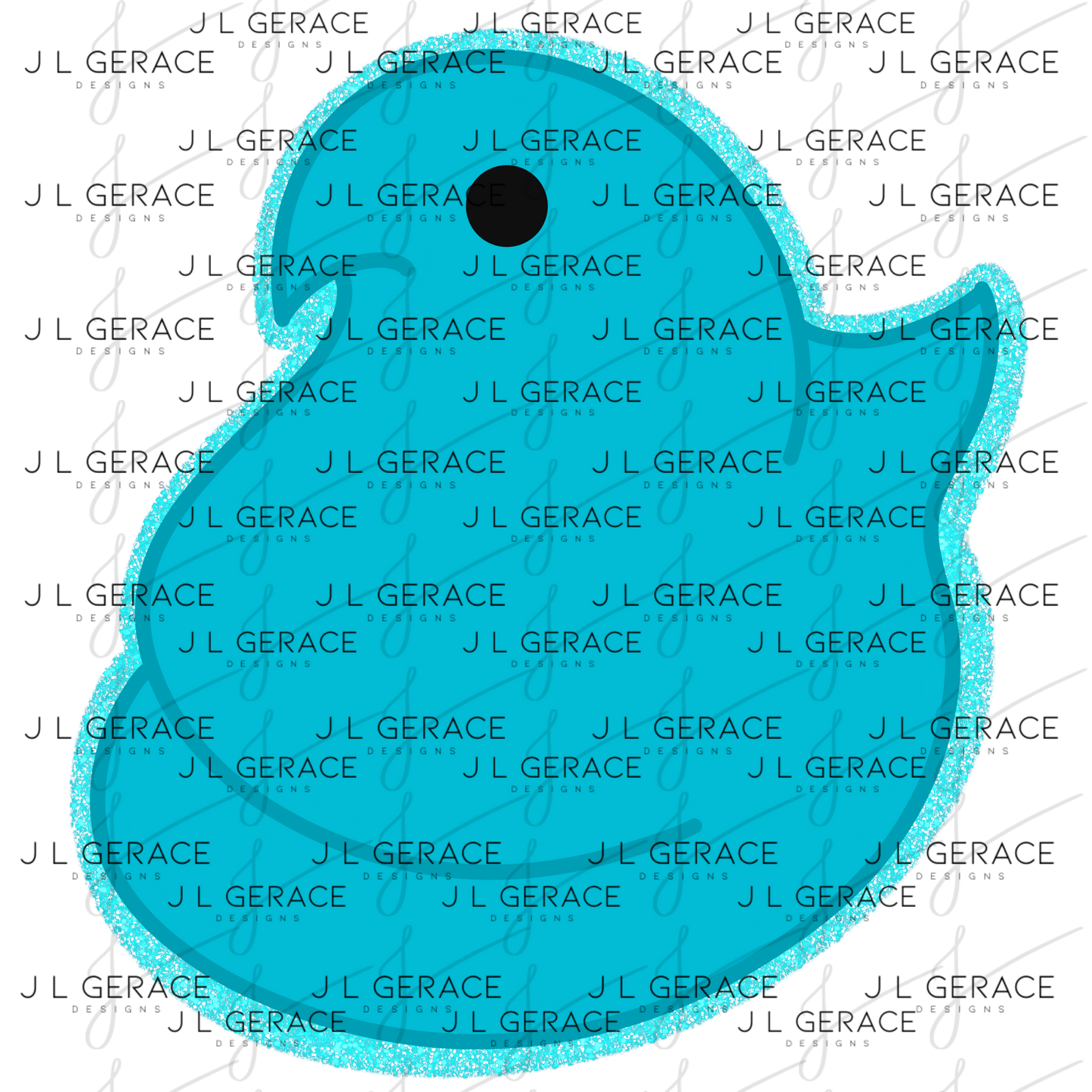 Blue Glitter Easter Peep Chick Clipart Sublimation PNG