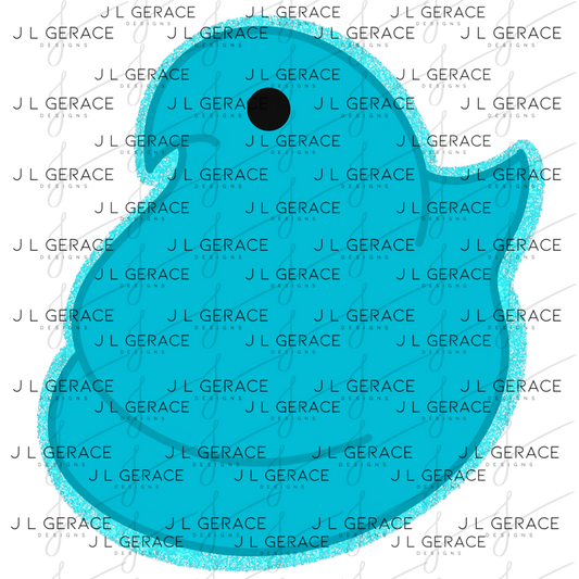 Blue Glitter Easter Peep Chick Clipart Sublimation PNG