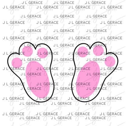 Easter Bunny Feet Black Outline PNG