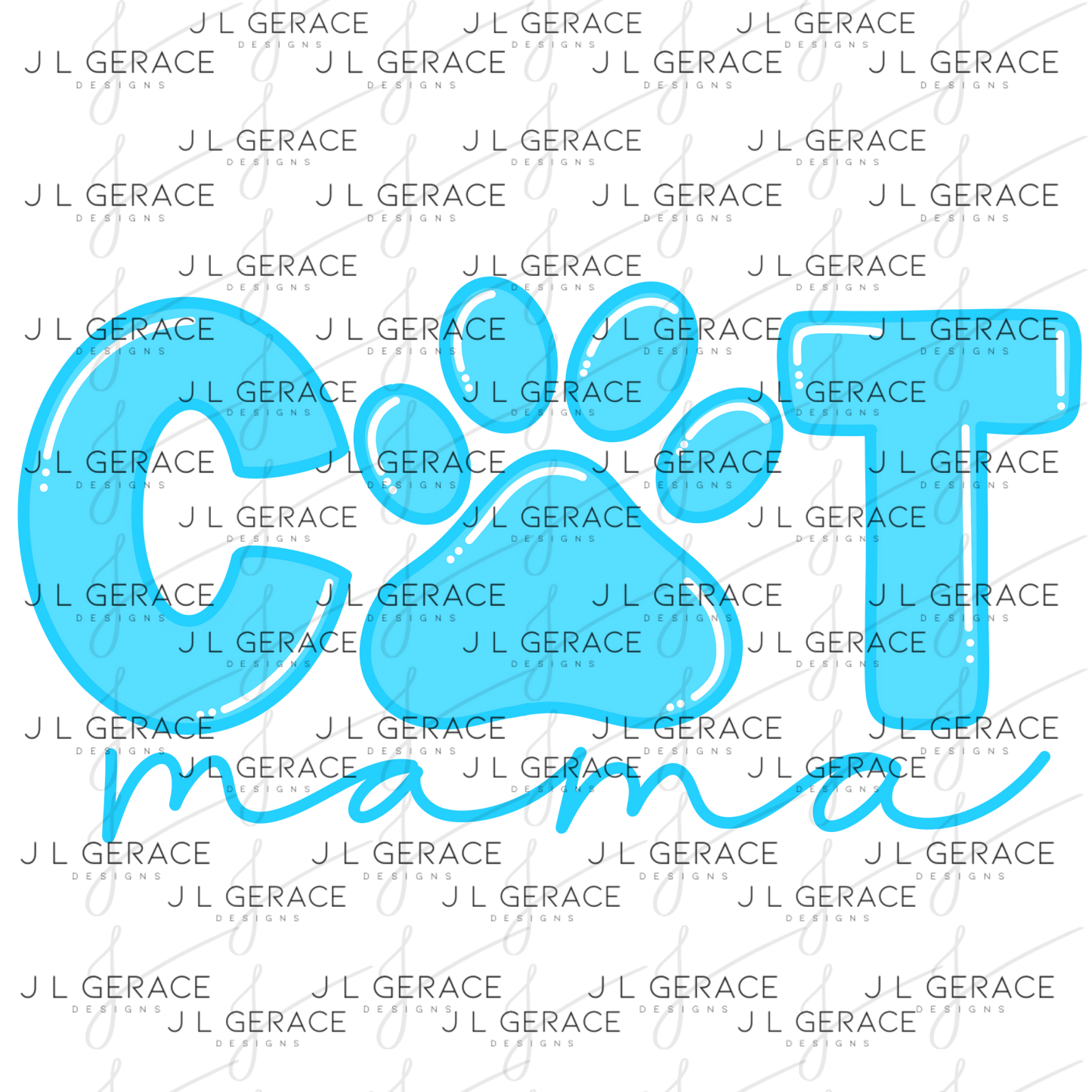 Cat Mama PNG – Paw Print Pet Lover Sublimation Design