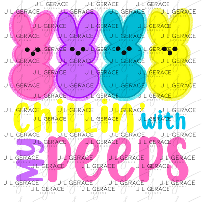 Chillin With My Peeps Bunnies PNG