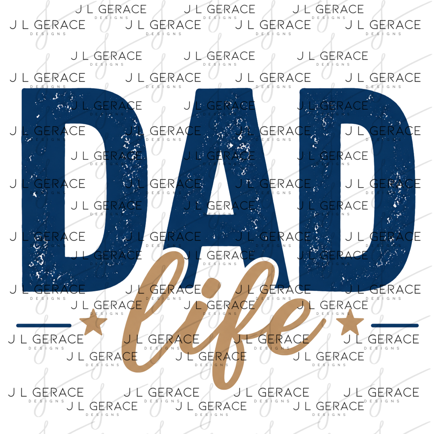 Dad Life PNG – Blue Vintage Typography Sublimation Design