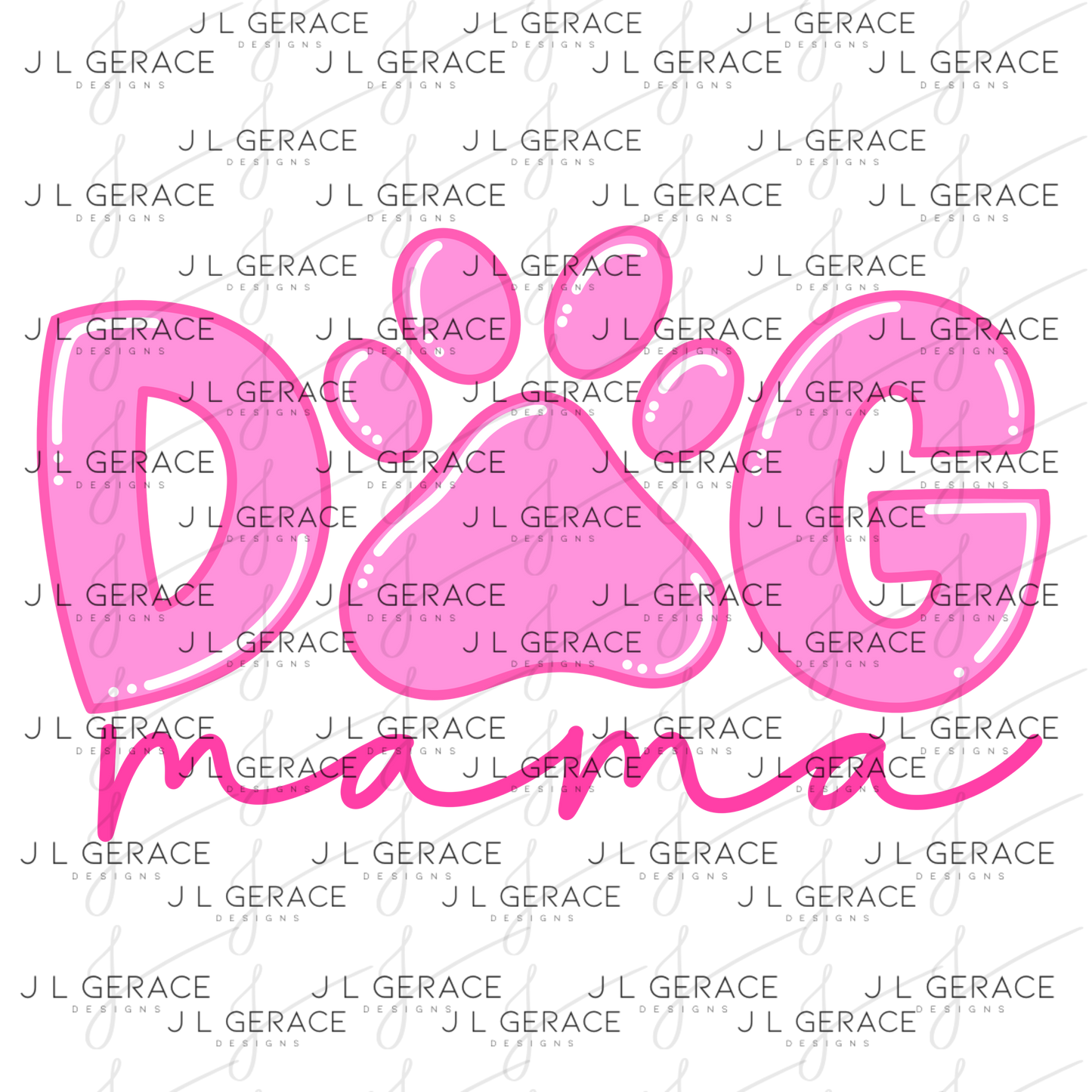 Dog Mama PNG – Pink Paw Print Mothers Day Sublimation Design